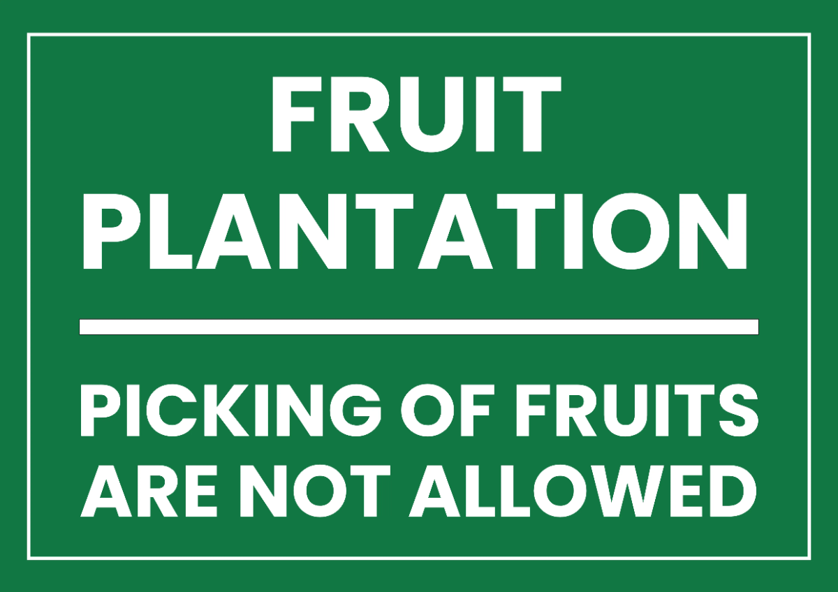 Fruit Plantation Agriculture Sign Template