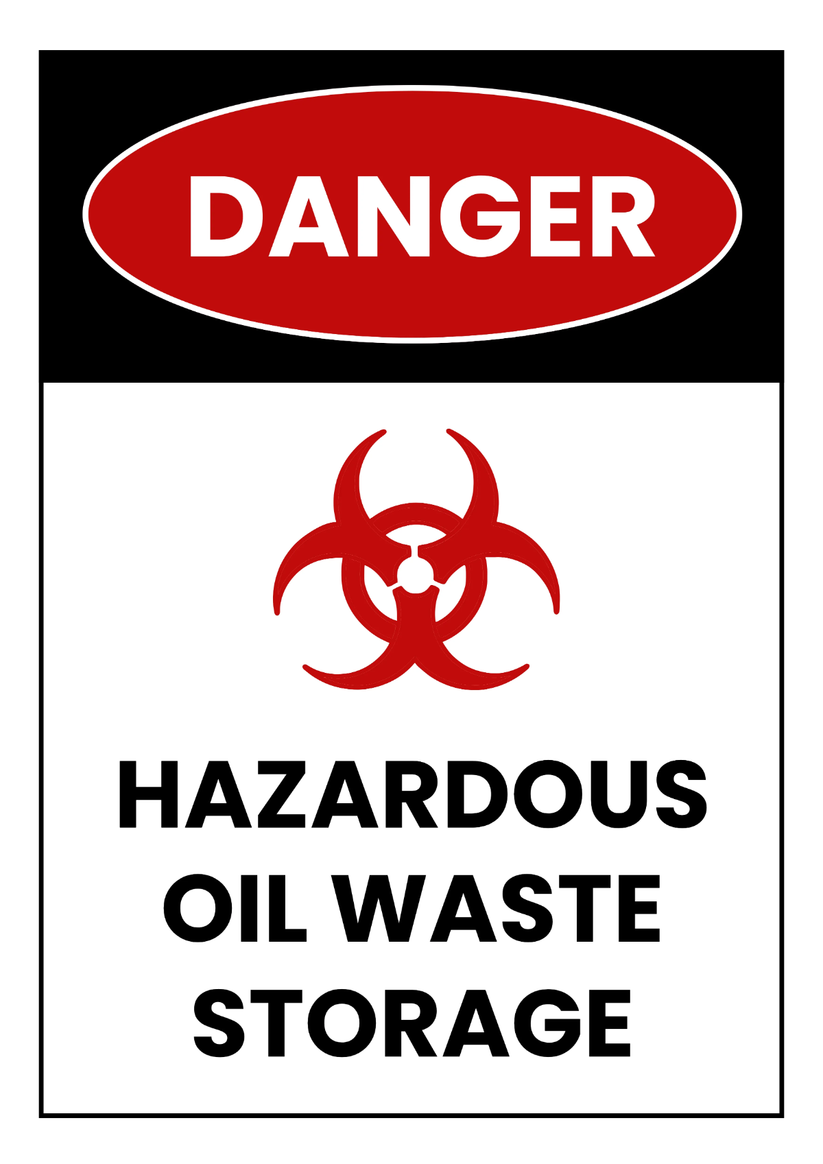 Free Hazardous Waste Storage Petroleum Sign Template to Edit Online