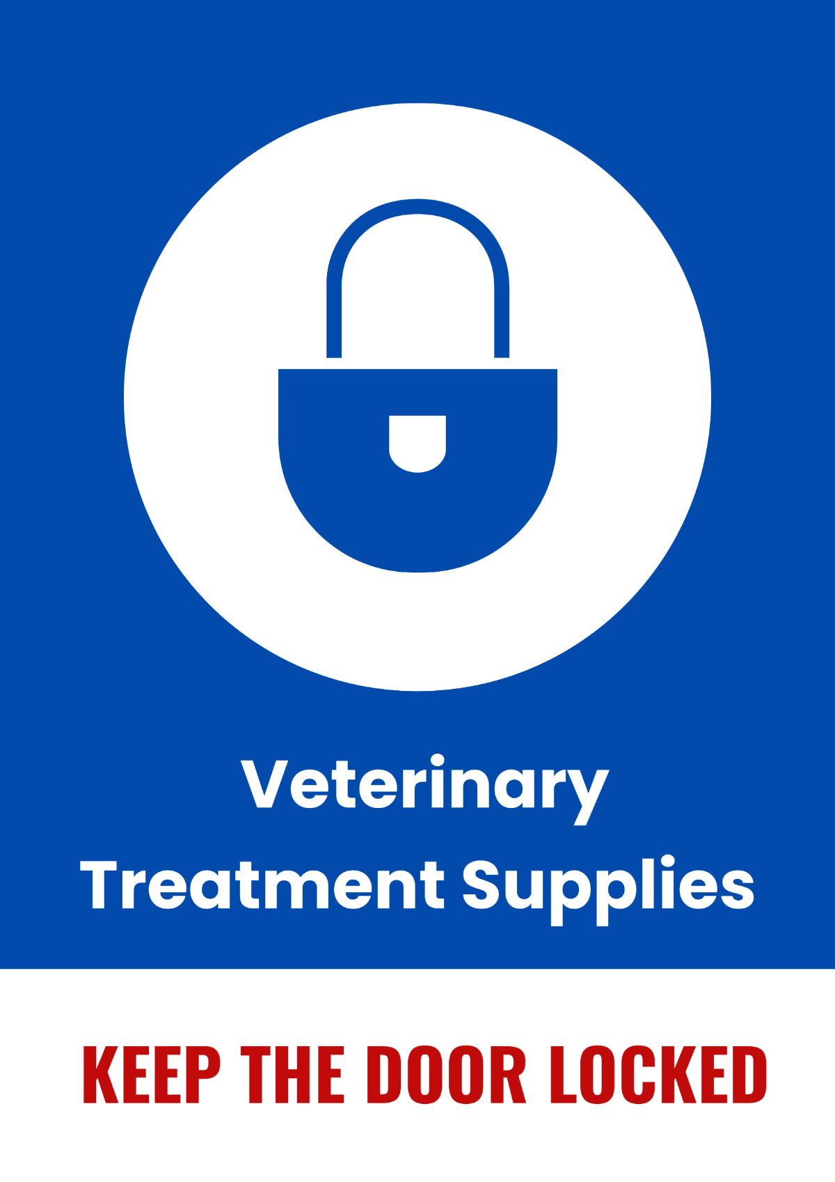Veterinary Treatment Agriculture Sign Template