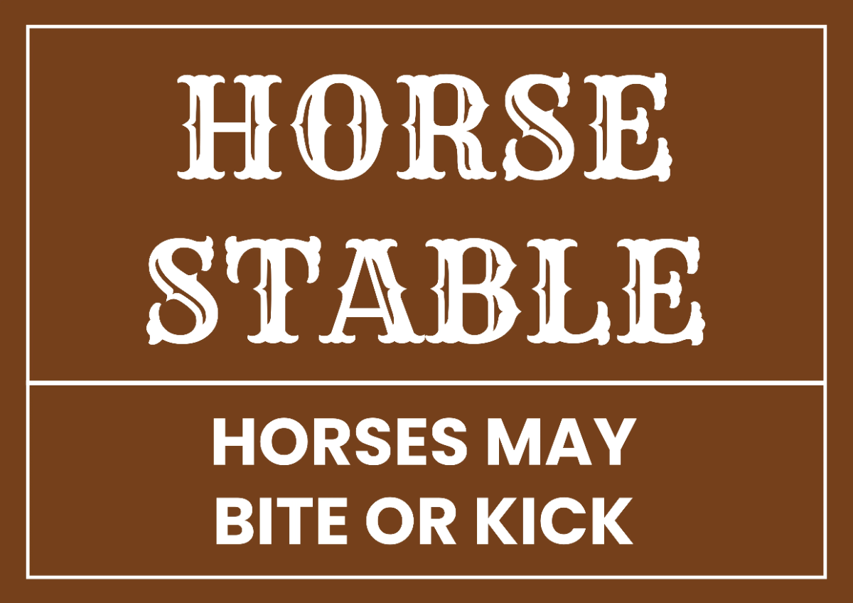 Horse Stable Agriculture Sign Template