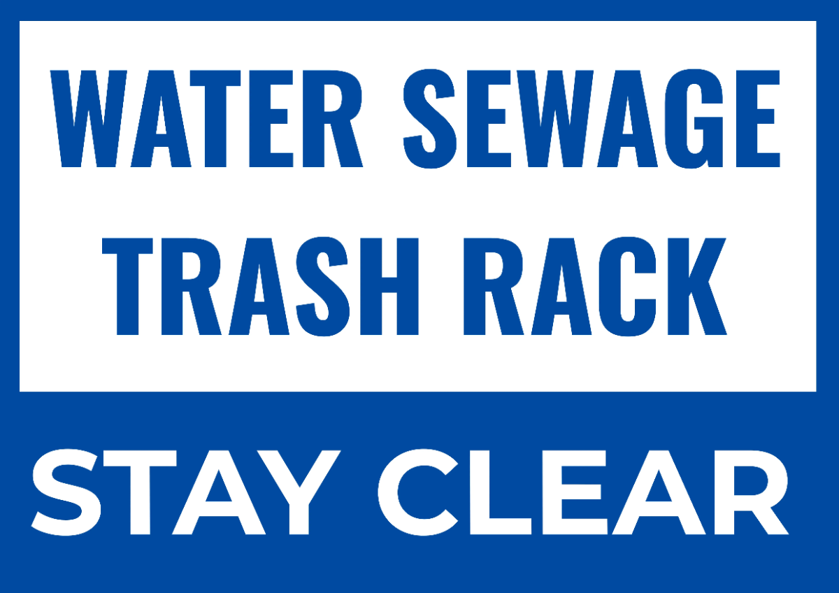 Trash Rack Water Utility Sign Template