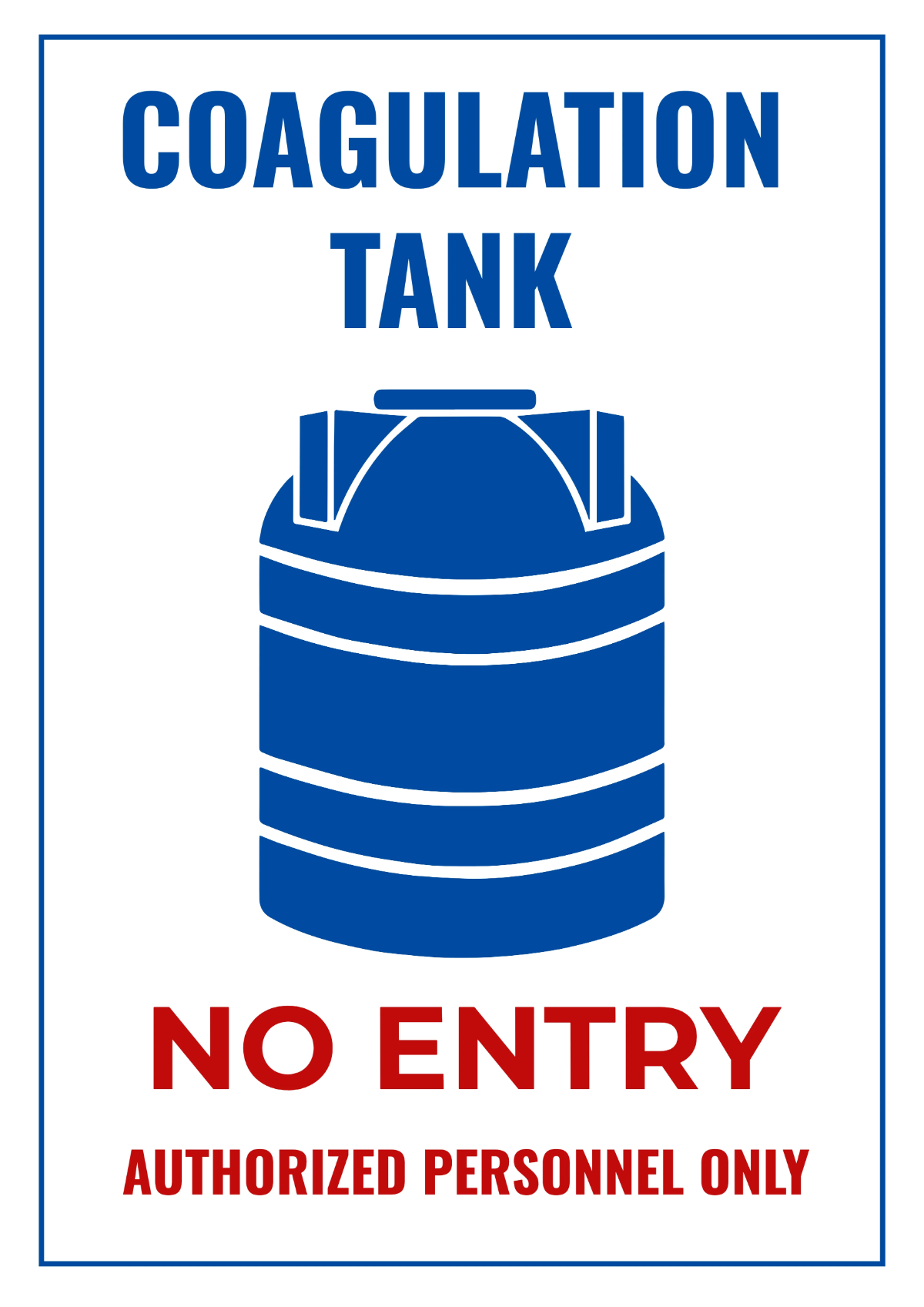 Coagulation Tank Water Utility Sign Template