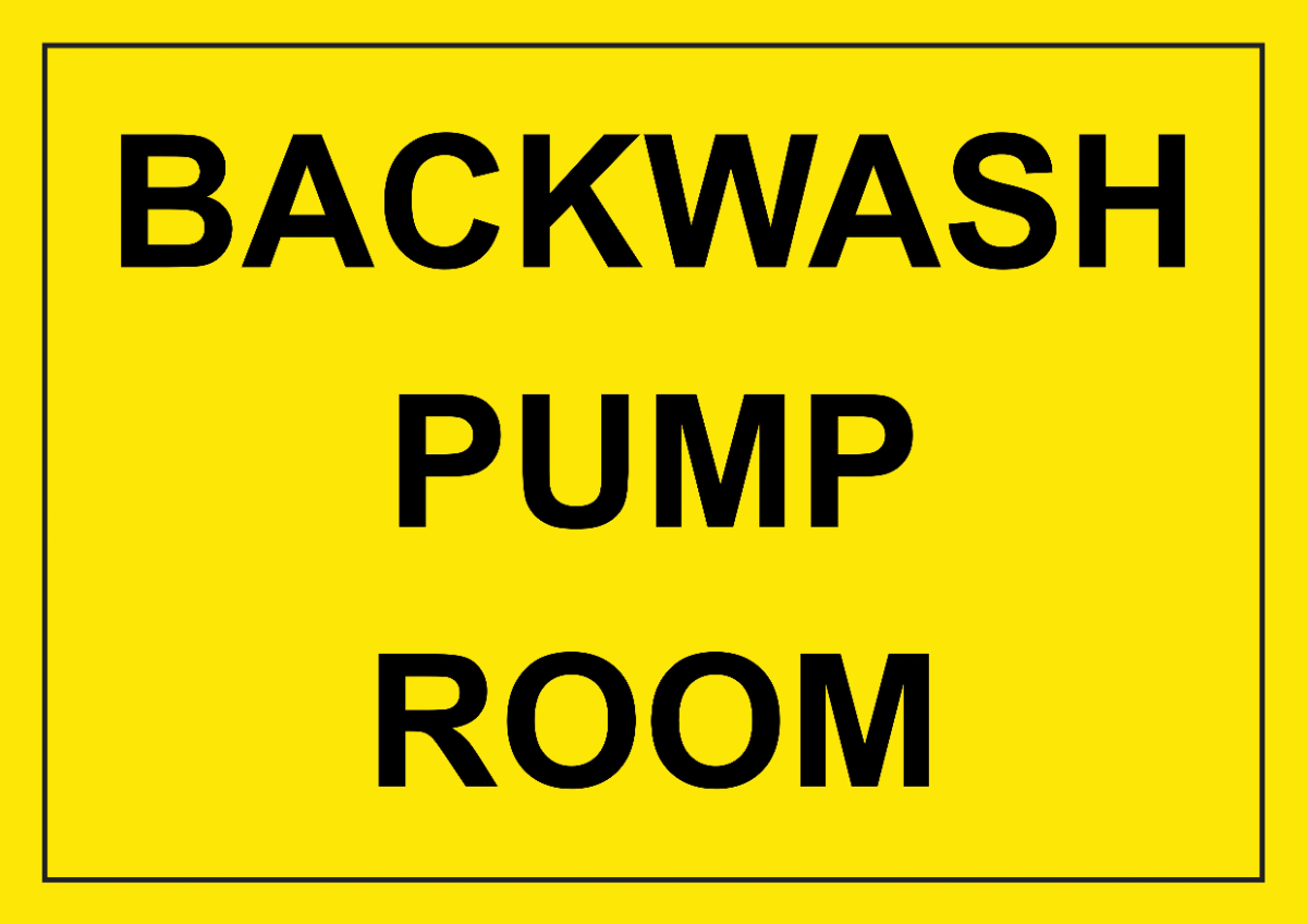 Backwash Pump Room Water Utility Sign Template