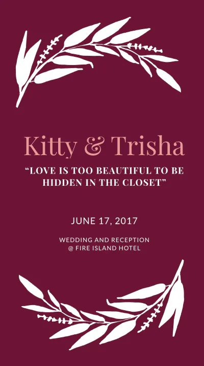 Free Gay Wedding Instagram Story Template to Edit Online