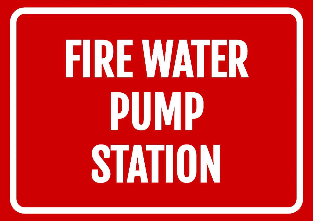 Fire Water Pump Station Petroleum Sign Template