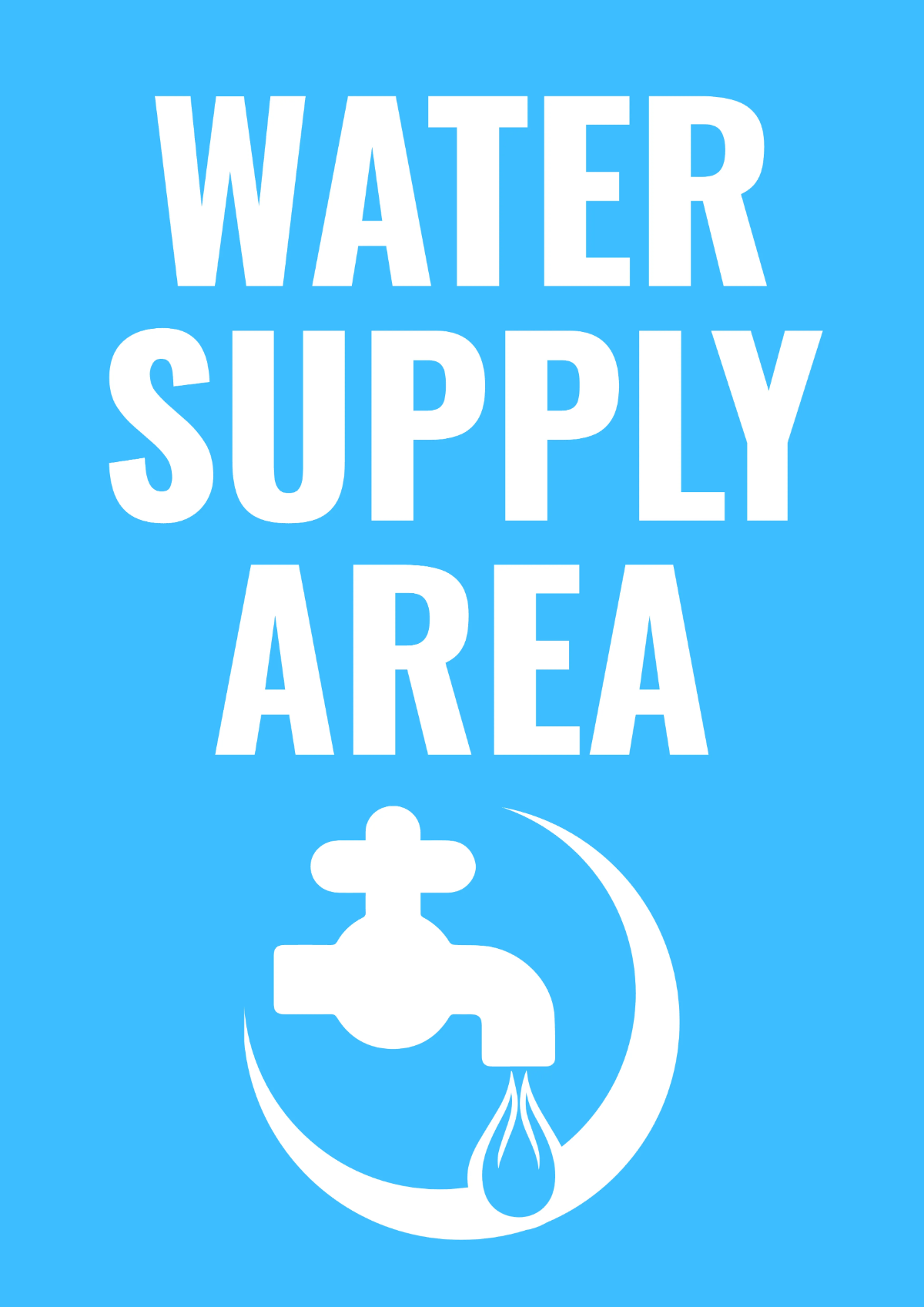 Free Water Supply Area Sign Template to Edit Online
