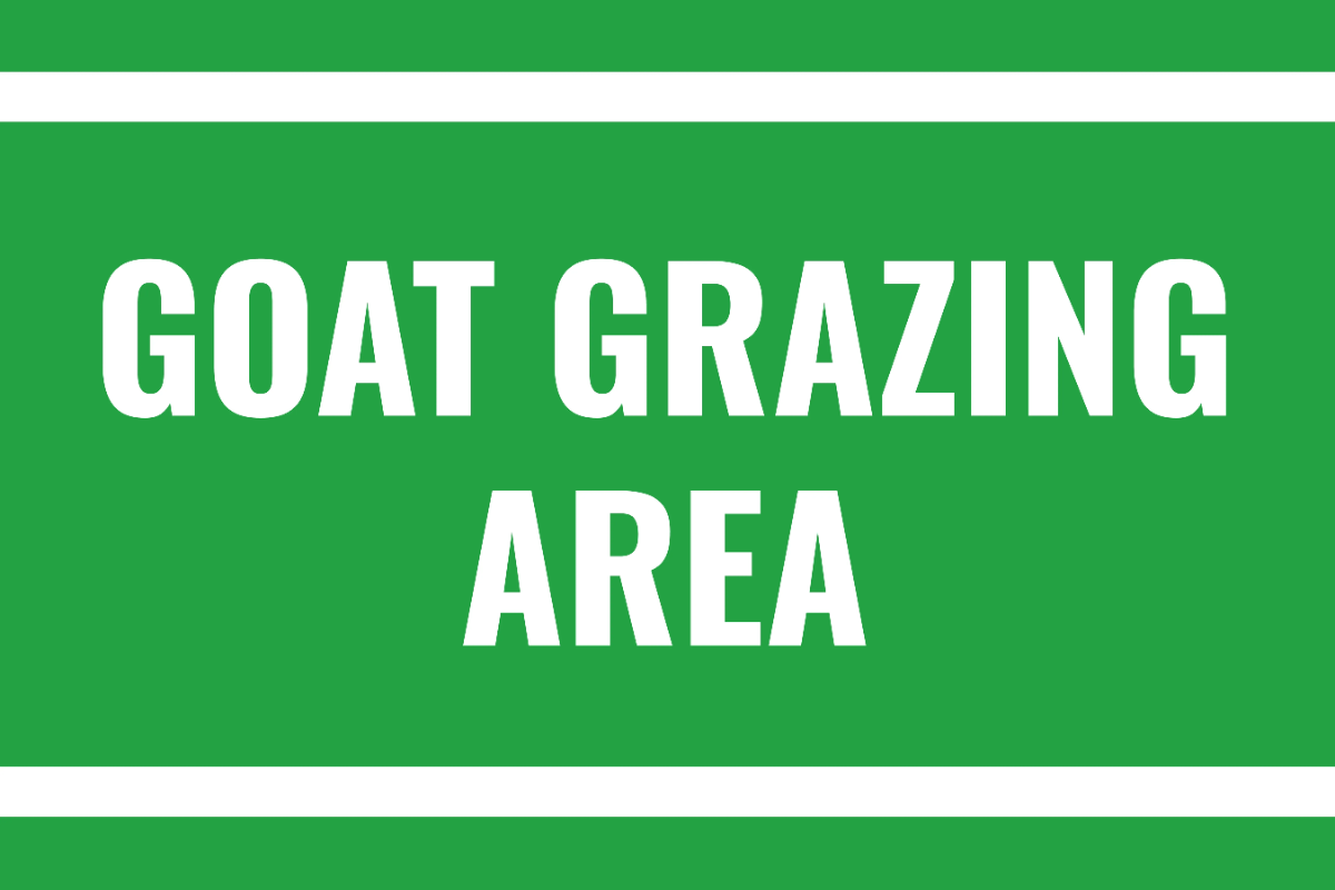 Goat Grazing Area Agriculture Sign Template