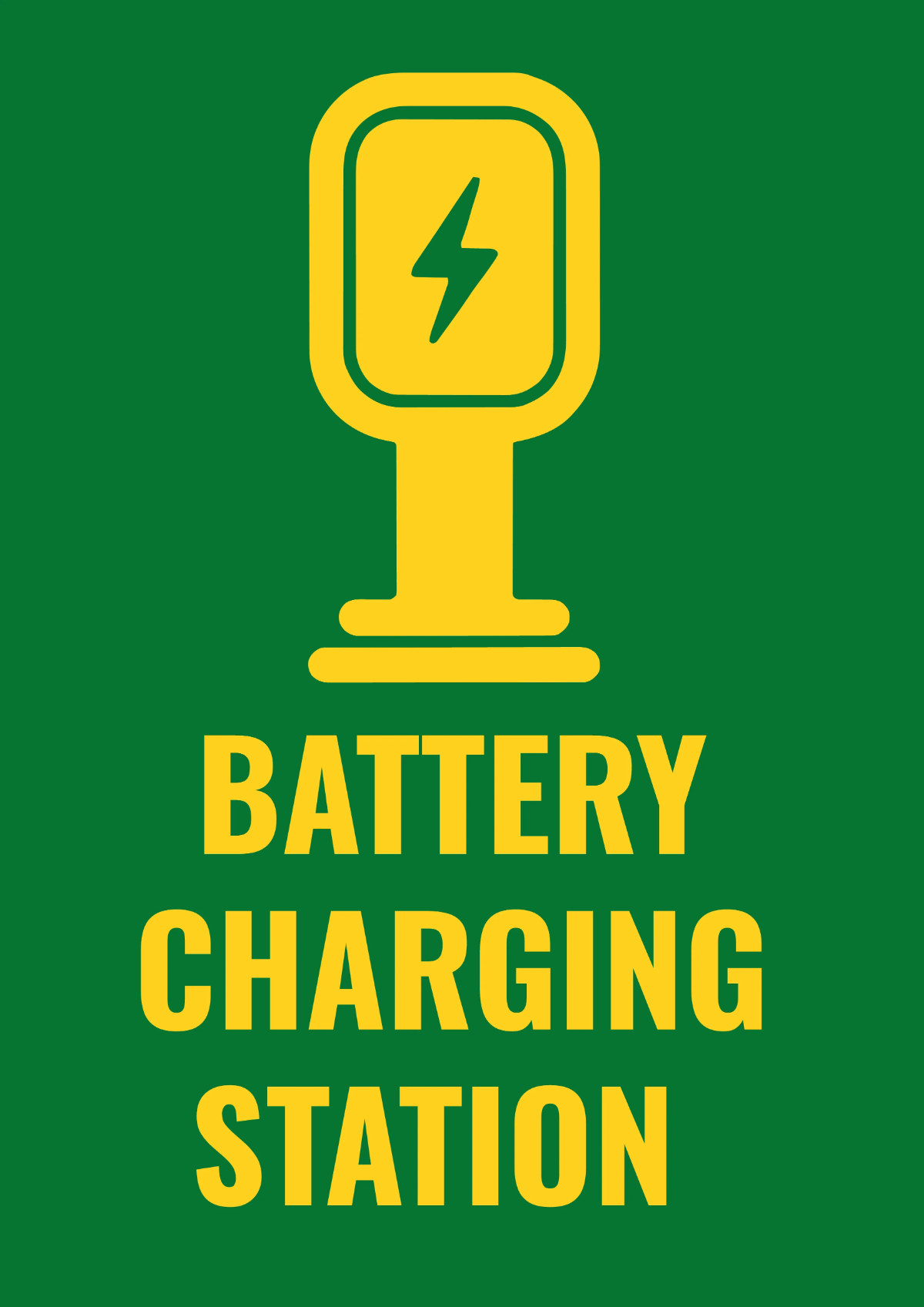 Free Railway Battery Charging Station Sign Template to Edit Online