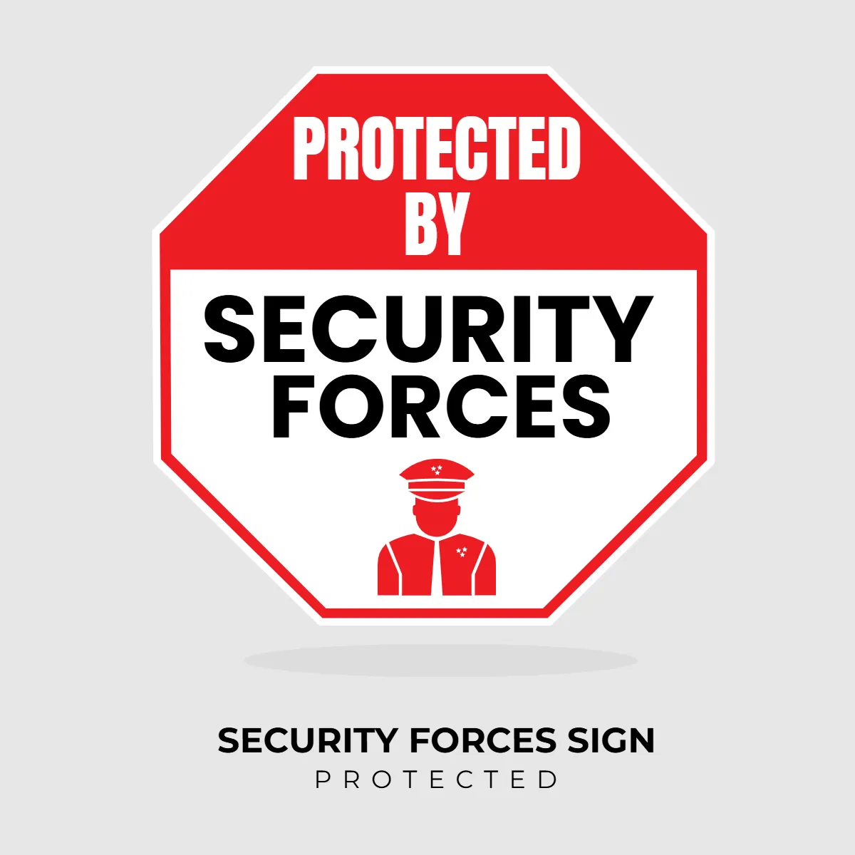 Free Security Forces Protected Sign Clip Art Template to Edit Online
