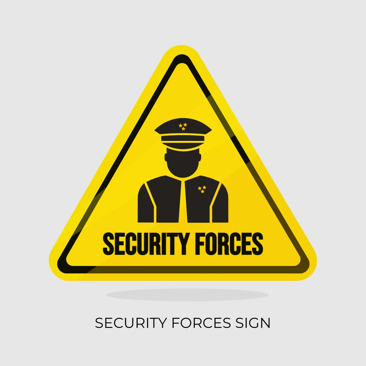 Free Security Forces Yellow Sign Clip Art Template to Edit Online