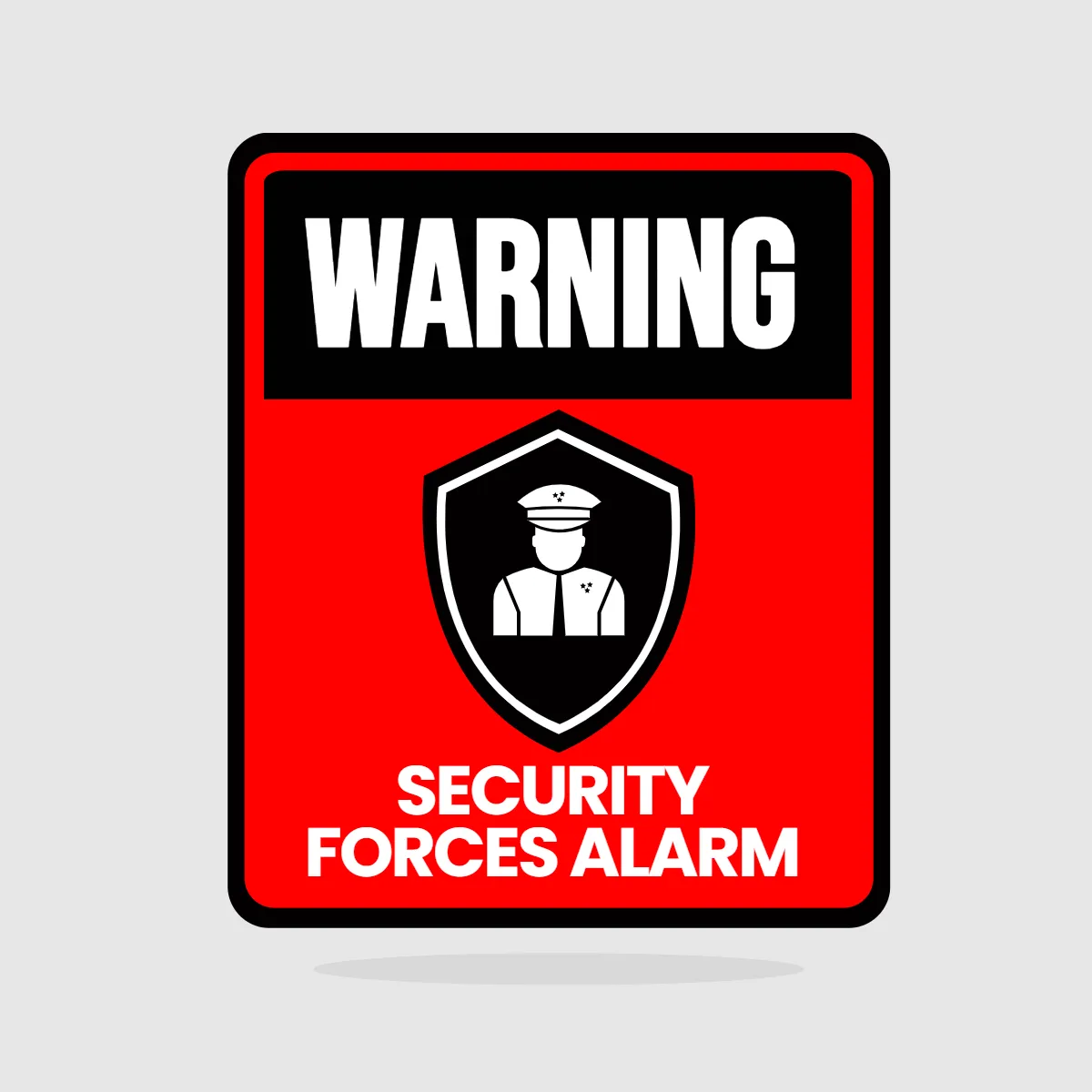 Free Security Forces Alarm Sign Clip Art Template to Edit Online