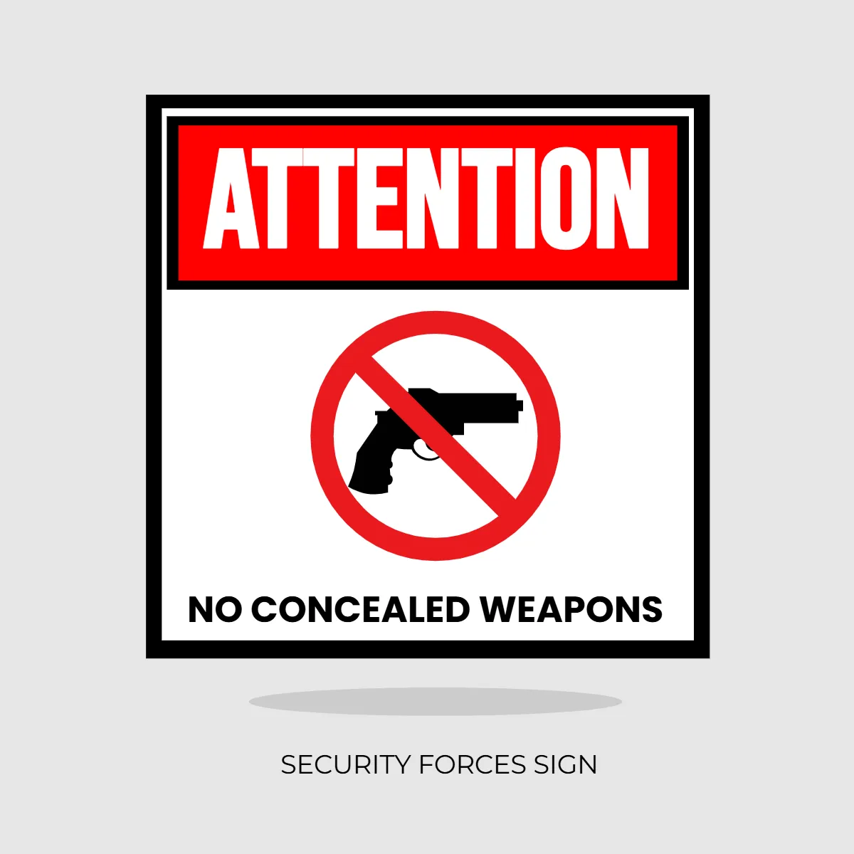 Free Security Forces No Weapon Sign Clip Art Template to Edit Online