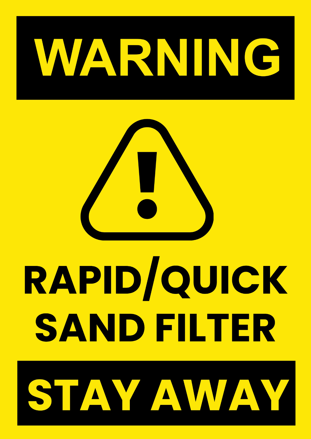Free Rapid Sand Filter Water Utility Sign Template to Edit Online