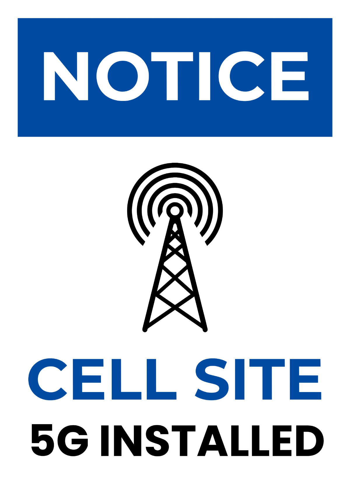 Cell Site Telecom Sign Template