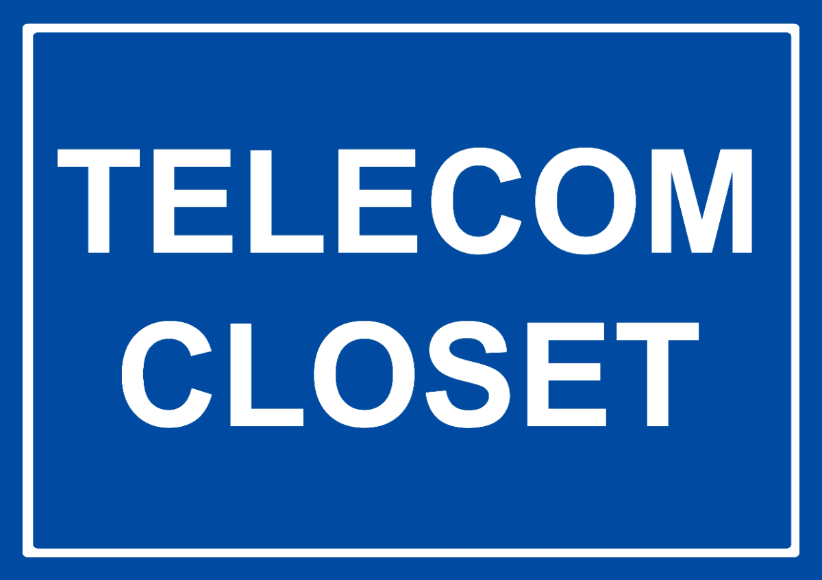 Telecom Closet Sign Template