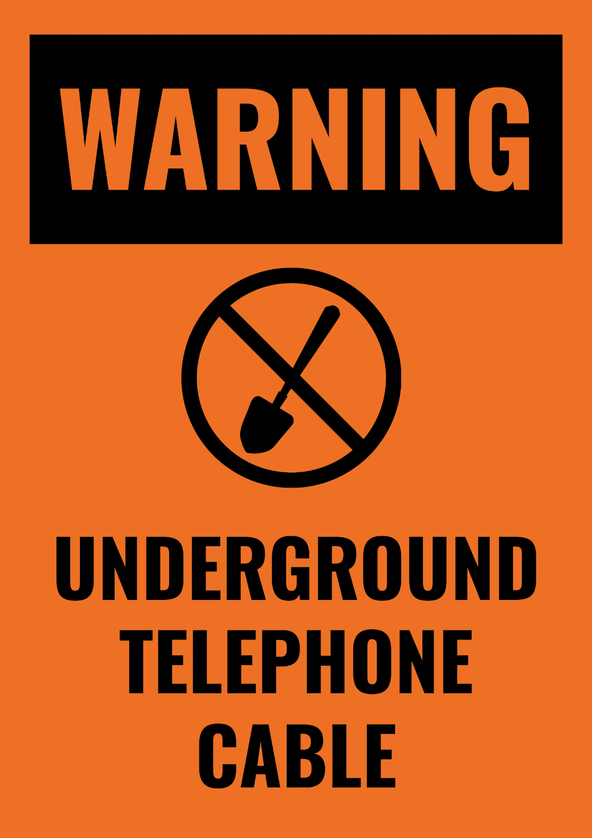 Underground Cable Telecom Sign Template