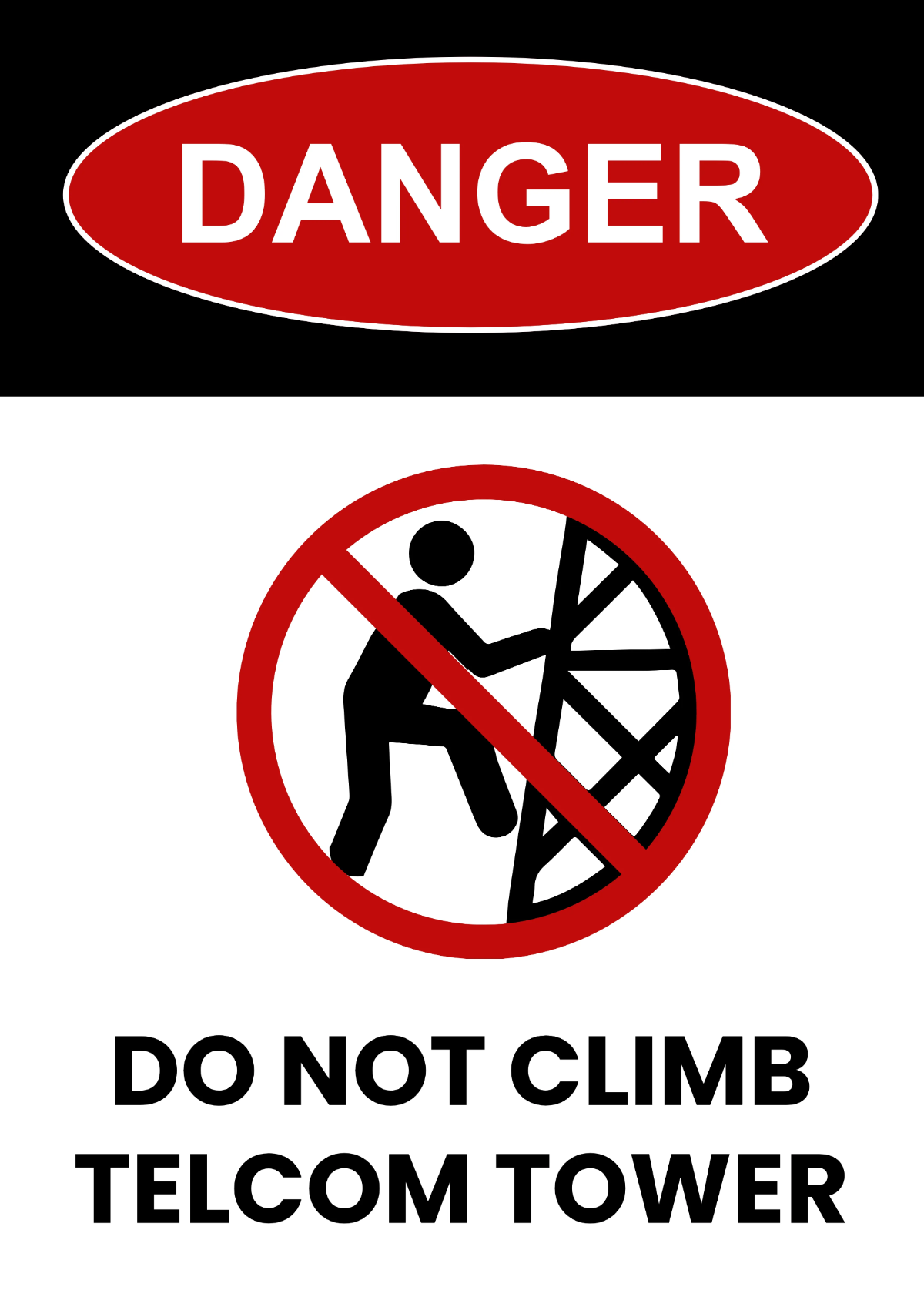 Do Not Climb Telecom Sign Template