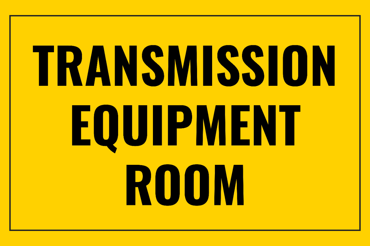 Transmission Equipment Room Telecom Sign Template
