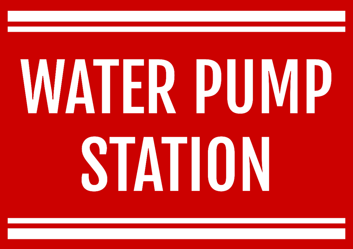 Free Pump Station Water Utility Sign Template to Edit Online
