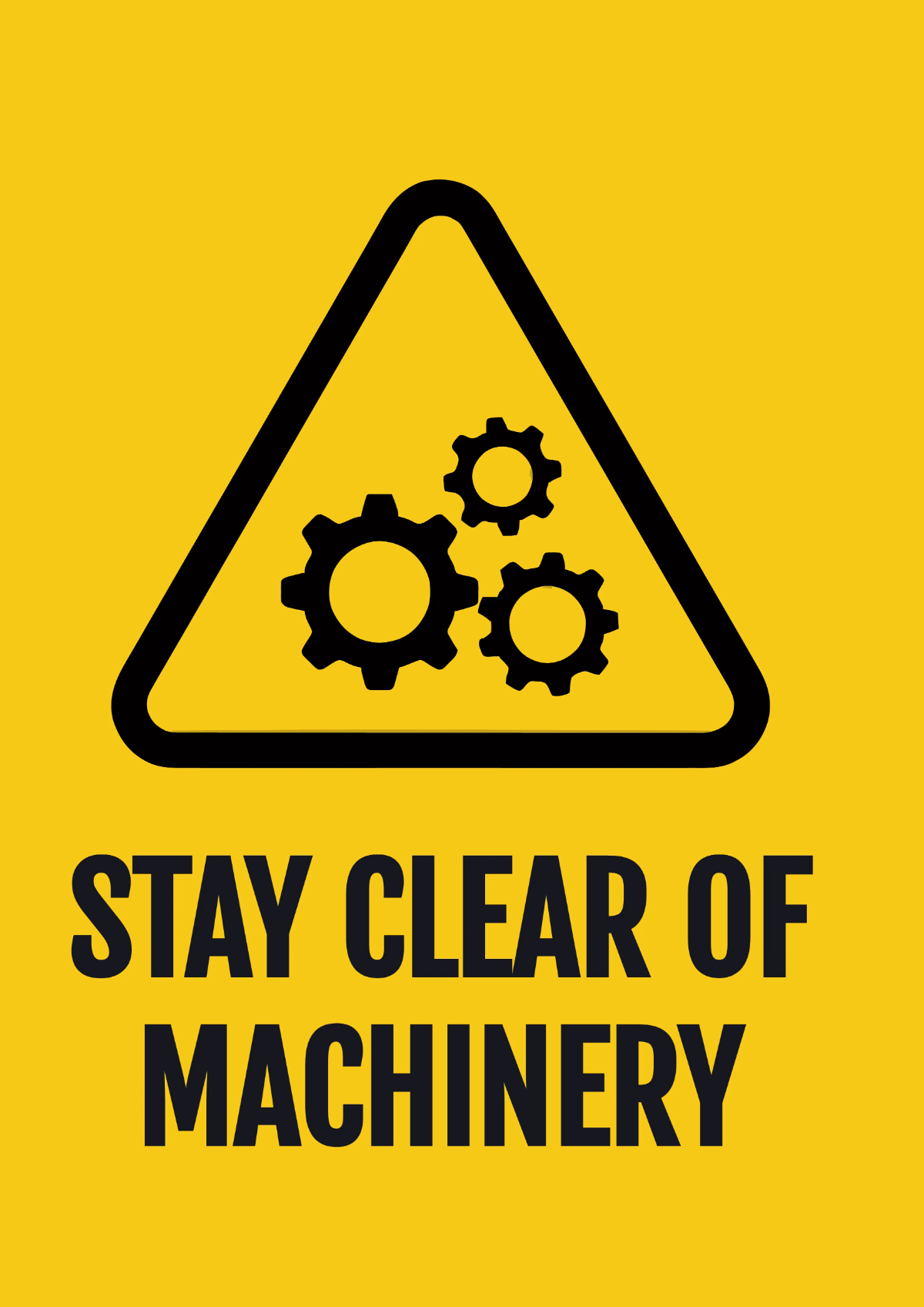Keep Clear of Machinery Water Utility Sign Template