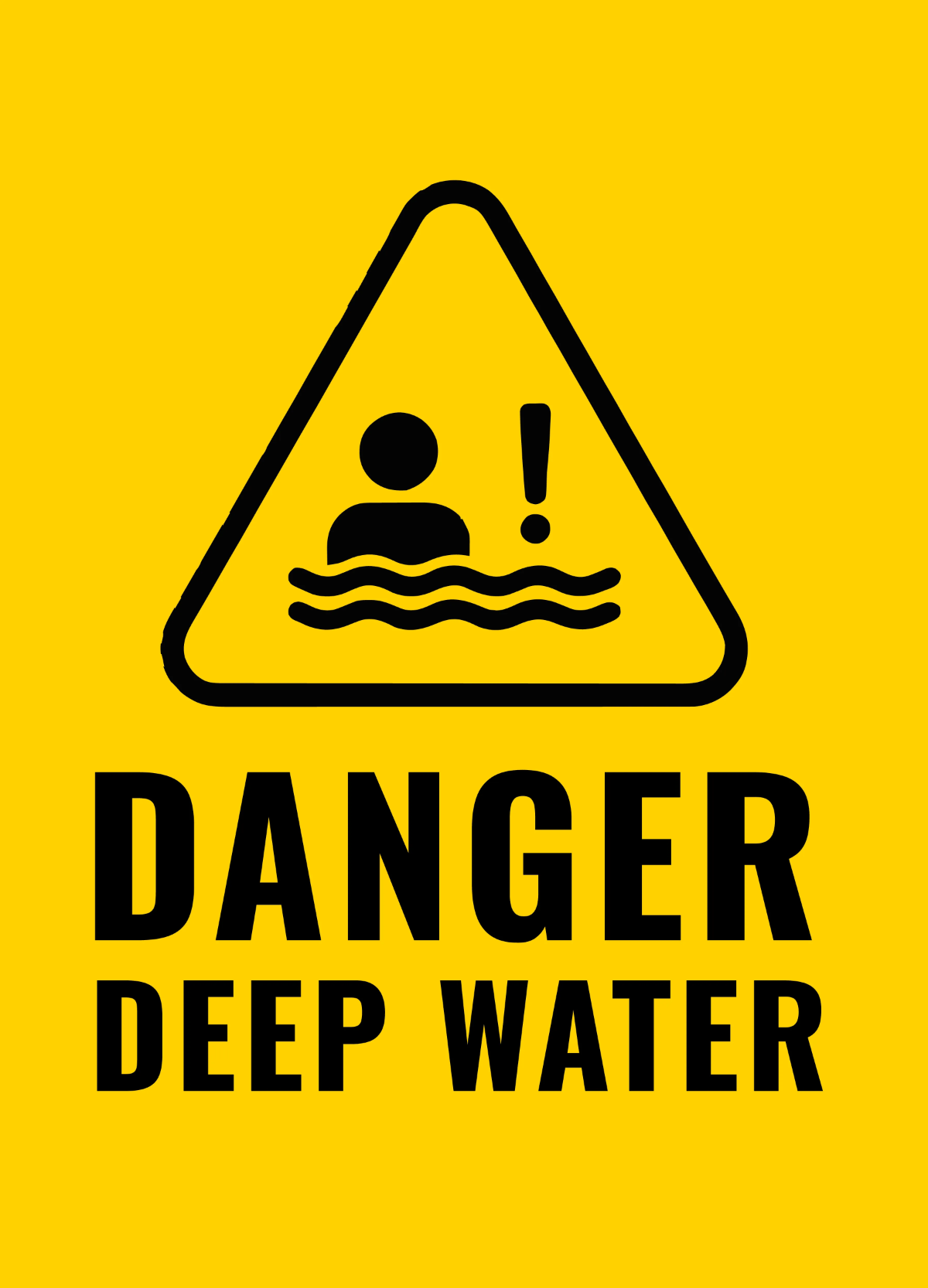 Free Deep Water Water Utility Safety Sign Template to Edit Online