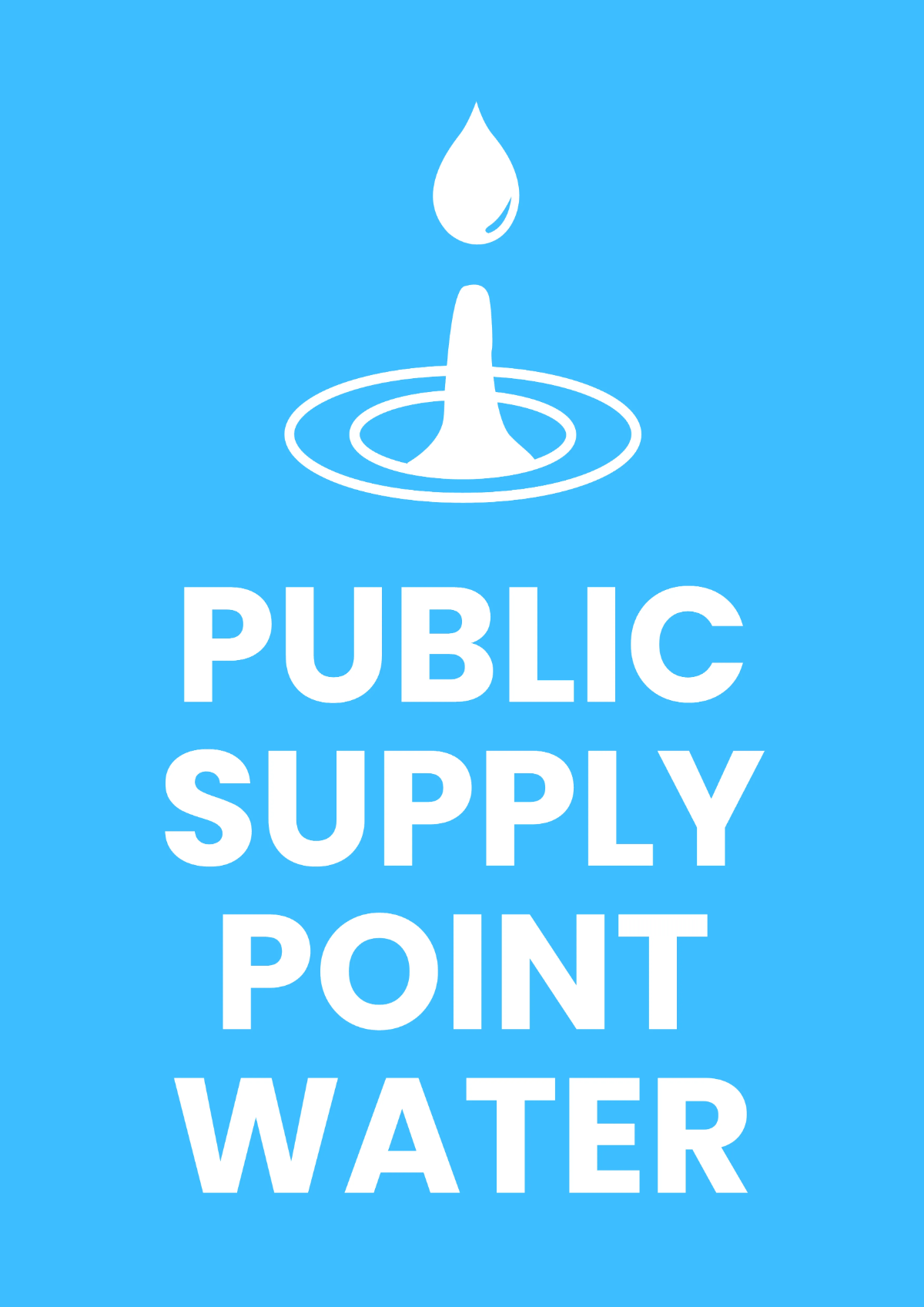 Public Supply Point Water Utility Sign Template
