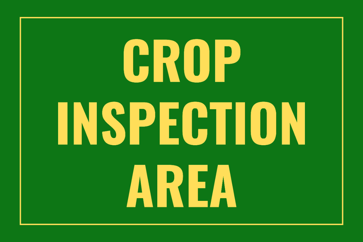 Crop Inspection Area Agriculture Sign Template
