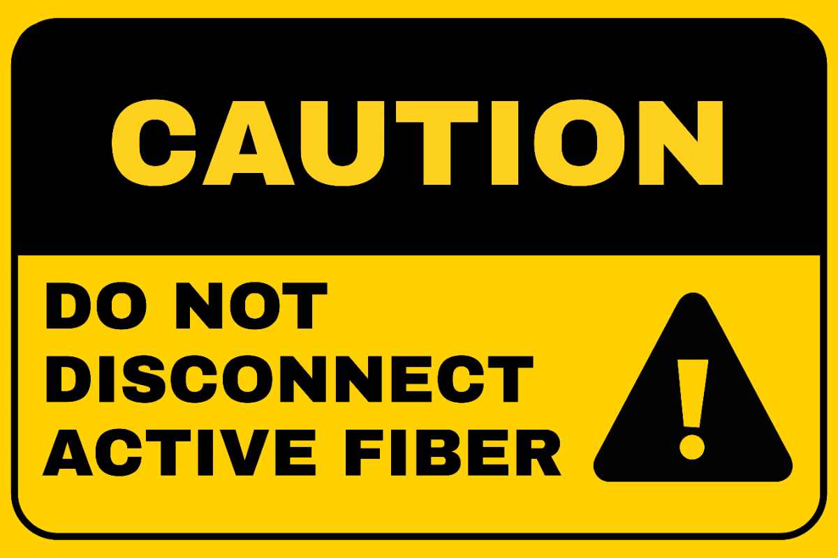 Free Do Not Disconnect Active Fiber Telecom Sign Template to Edit Online