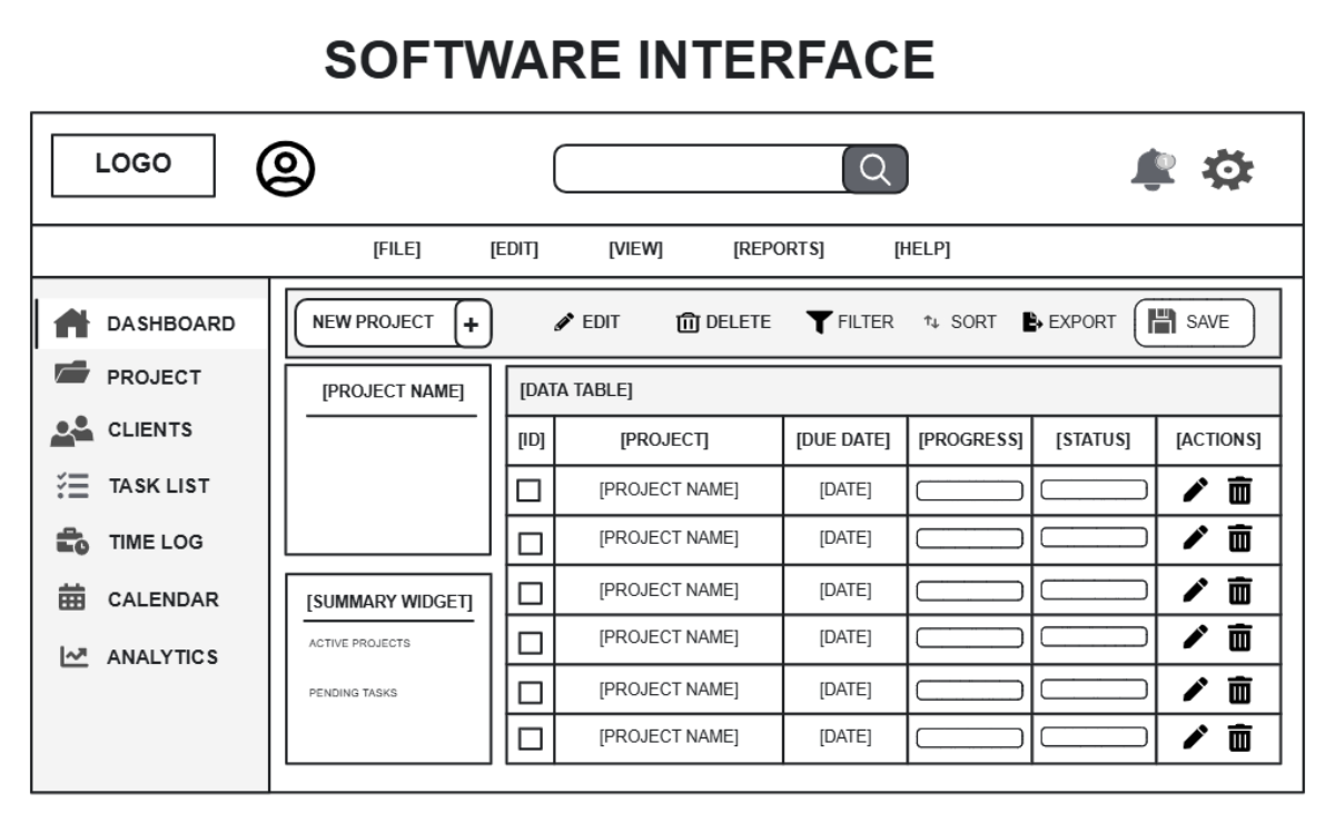 Free Software Interface Mockup Template to Edit Online