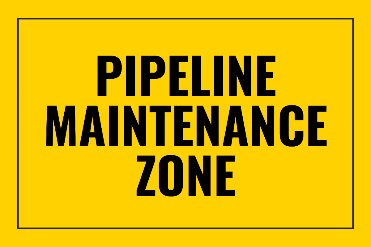 Pipeline Maintenance Zone Water Utility Sign Template