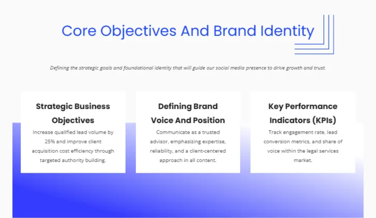 Free Lawyer Marketing Social Media Strategy Template to Edit Online