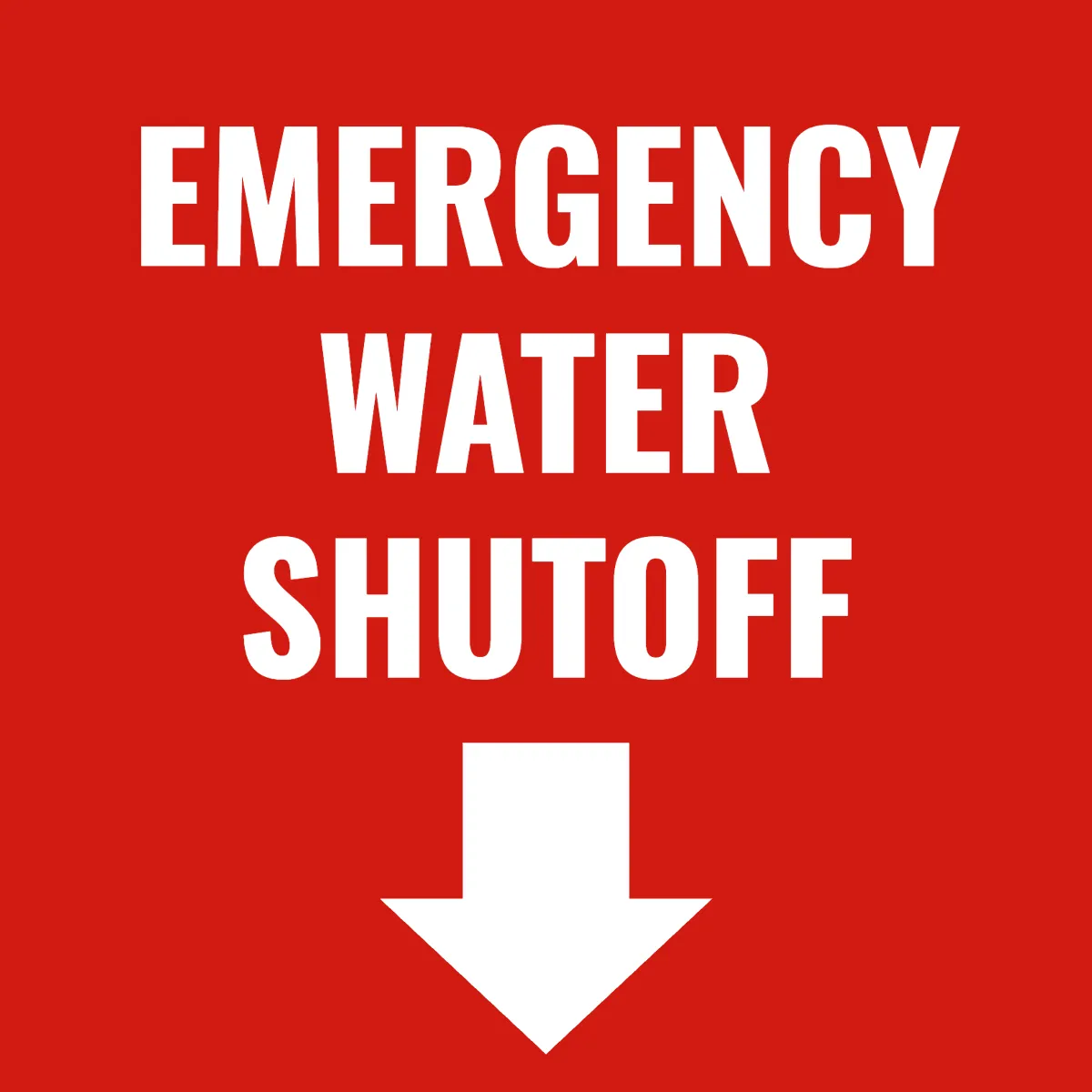 Emergency Water Shutoff Water Utility Sign Template