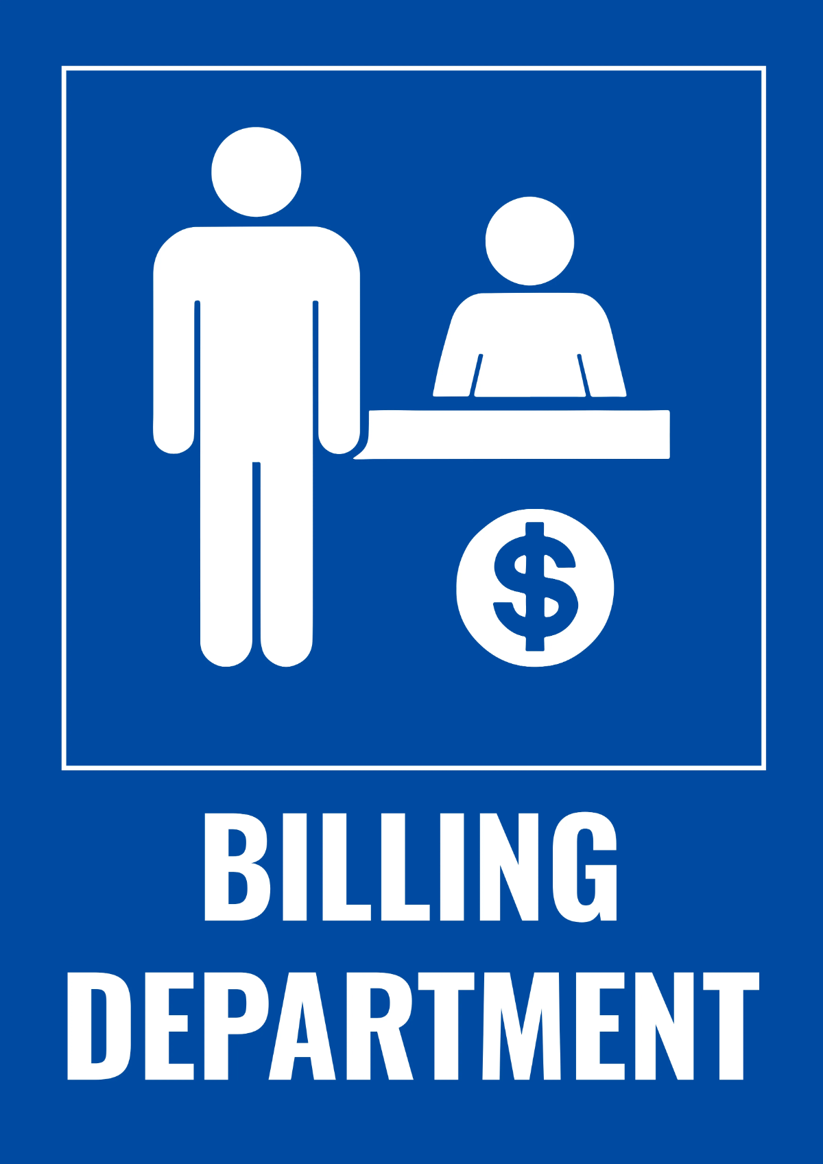 Billing Department Finance Sign Template