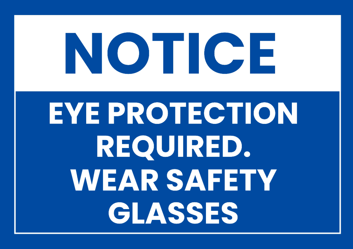 Free Safety Glasses Food Processing Sign Template to Edit Online