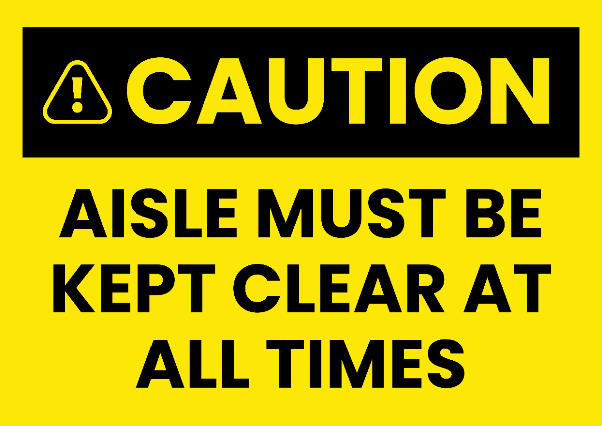 Free Clear Aisle Food Processing Sign Template to Edit Online