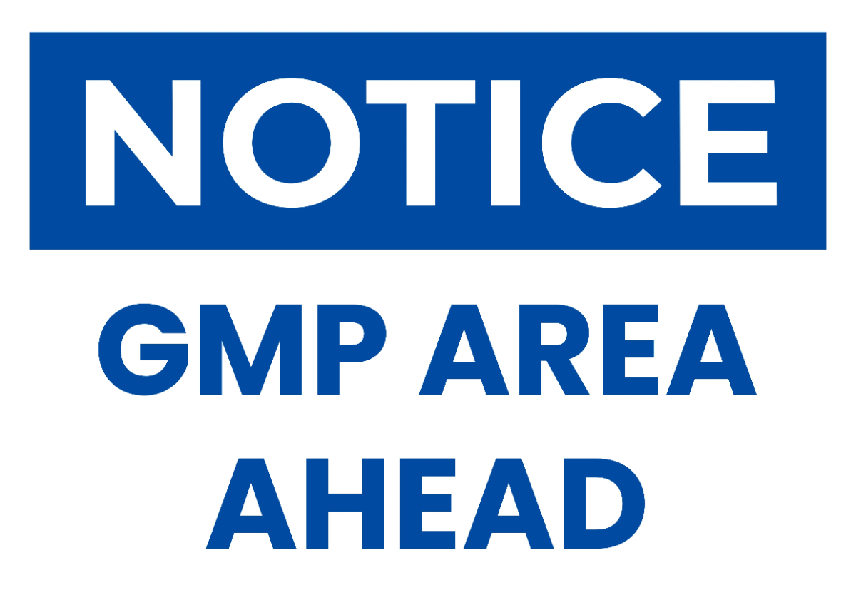 GMP Area Ahead Food Processing Sign Template