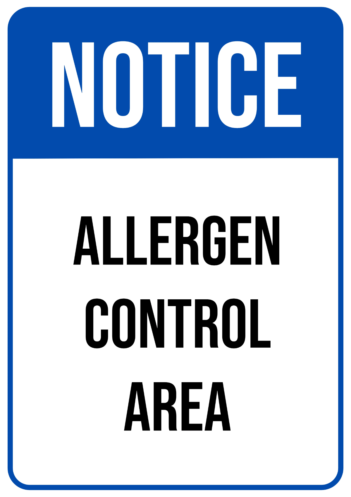 Free Allergen Control Area Food Processing Sign Template to Edit Online