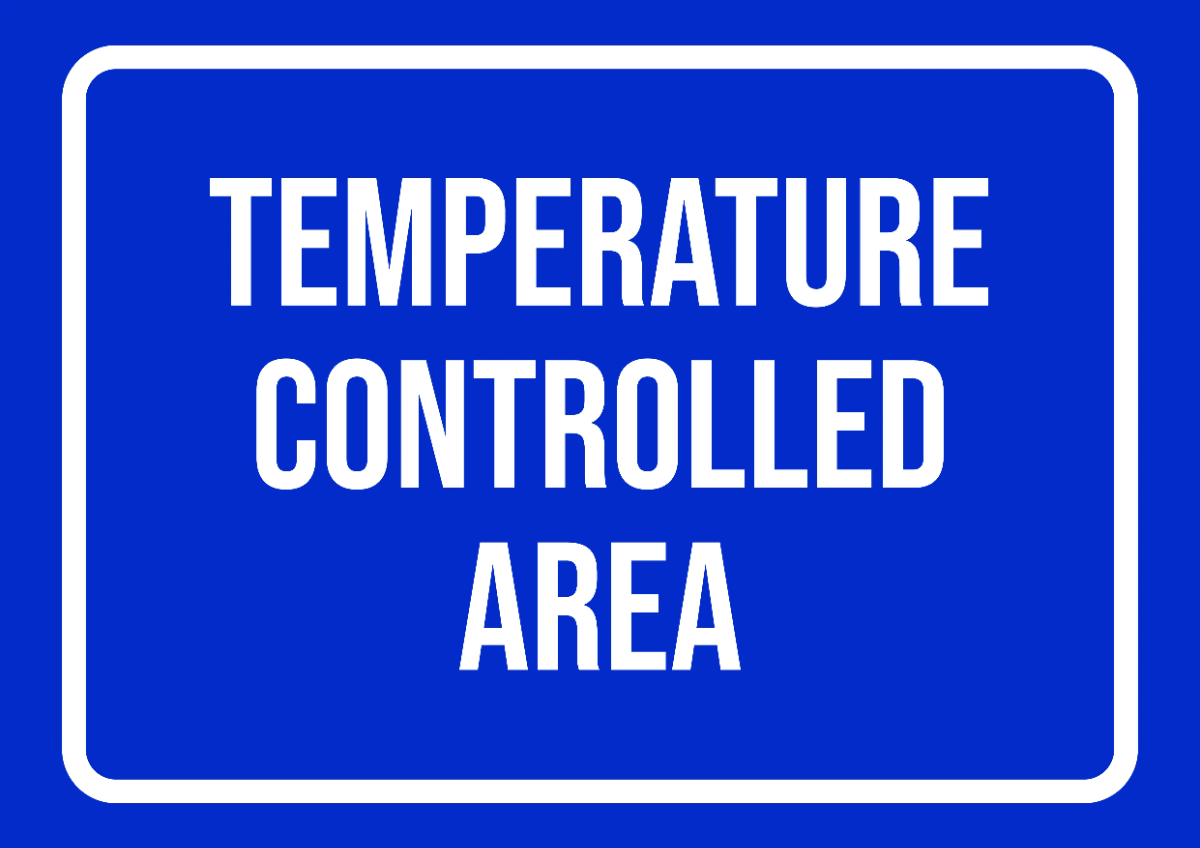 Free Temperature Controlled Area Food Processing Sign Template to Edit Online
