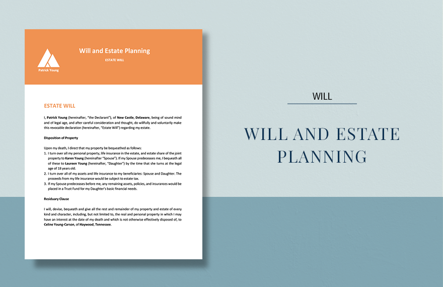 Will and Estate Planning Template