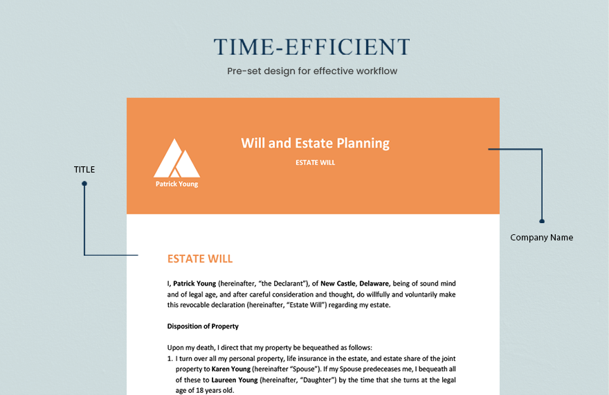 Will and Estate Planning Template
