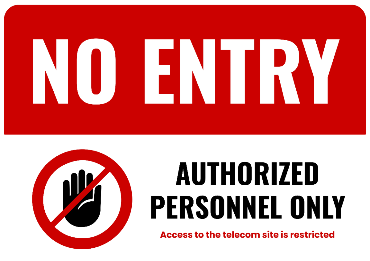 Free Authorized Personnel Only Telecom Site Sign Template to Edit Online