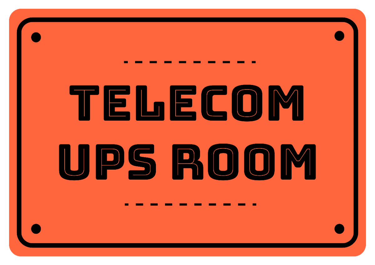 Telecom UPS Room Sign Template