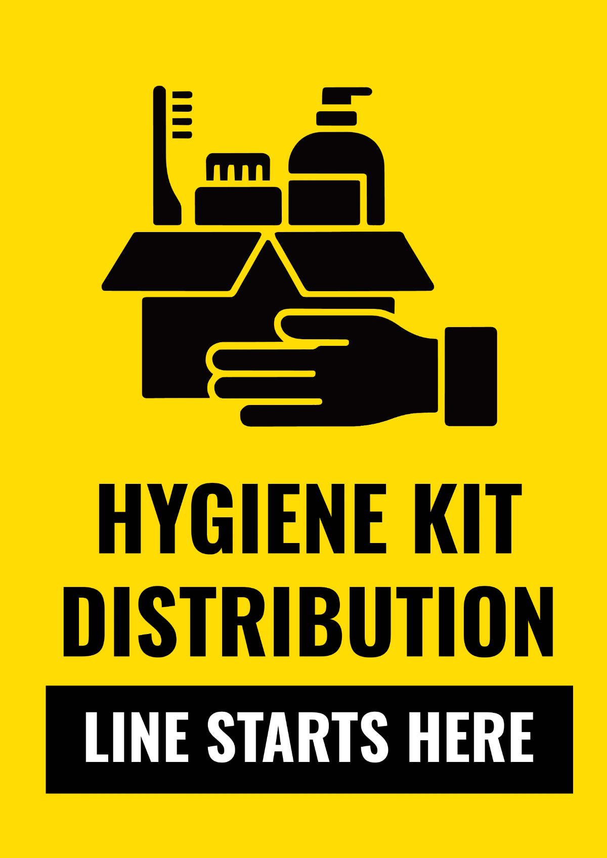 Free Hygiene Kit Distribution Sign Template to Edit Online