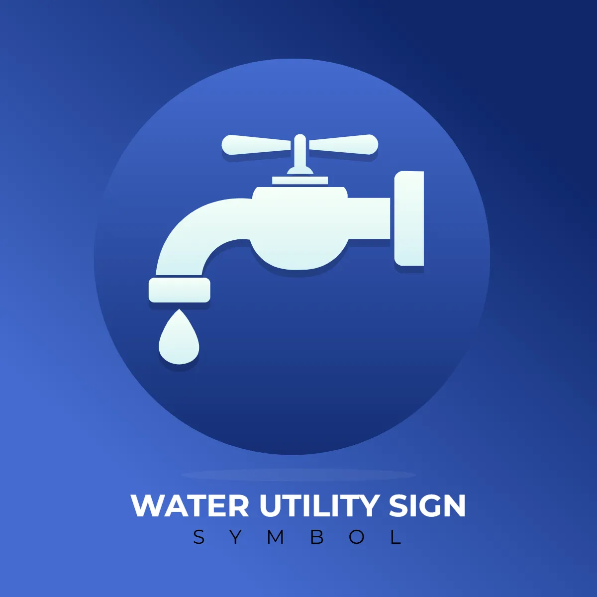 Free Water Utility Symbol Sign Clip Art Template to Edit Online