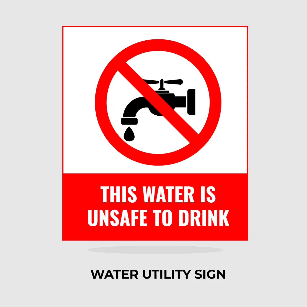 Free Water Utility No Drinks Sign Clip Art Template to Edit Online
