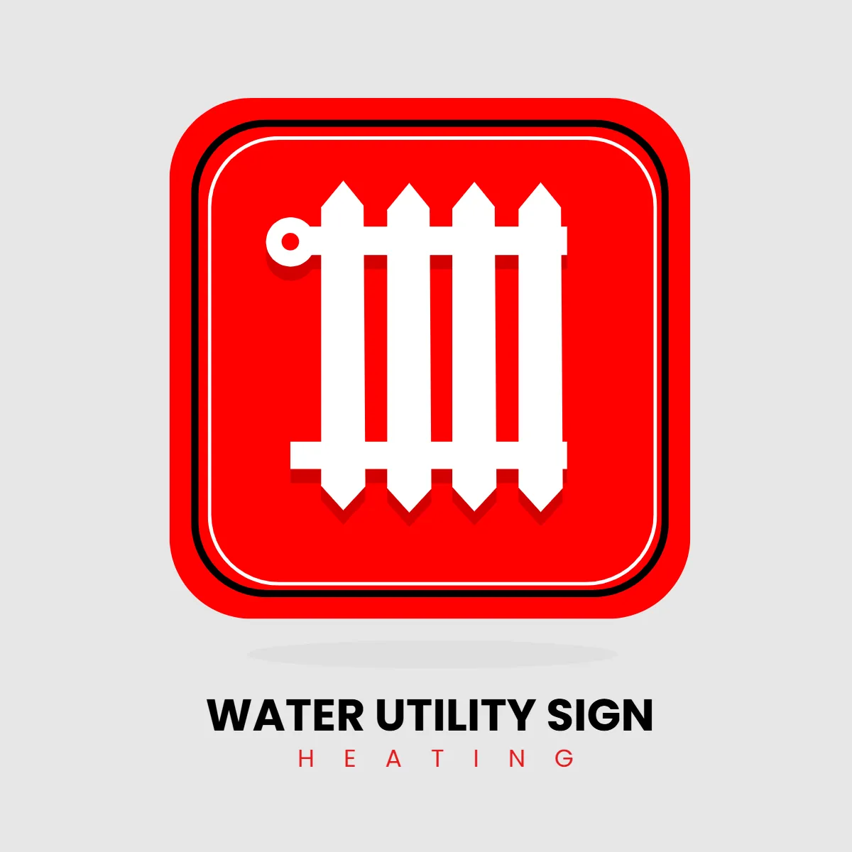 Free Water Utility Heating Sign Clip Art Template to Edit Online