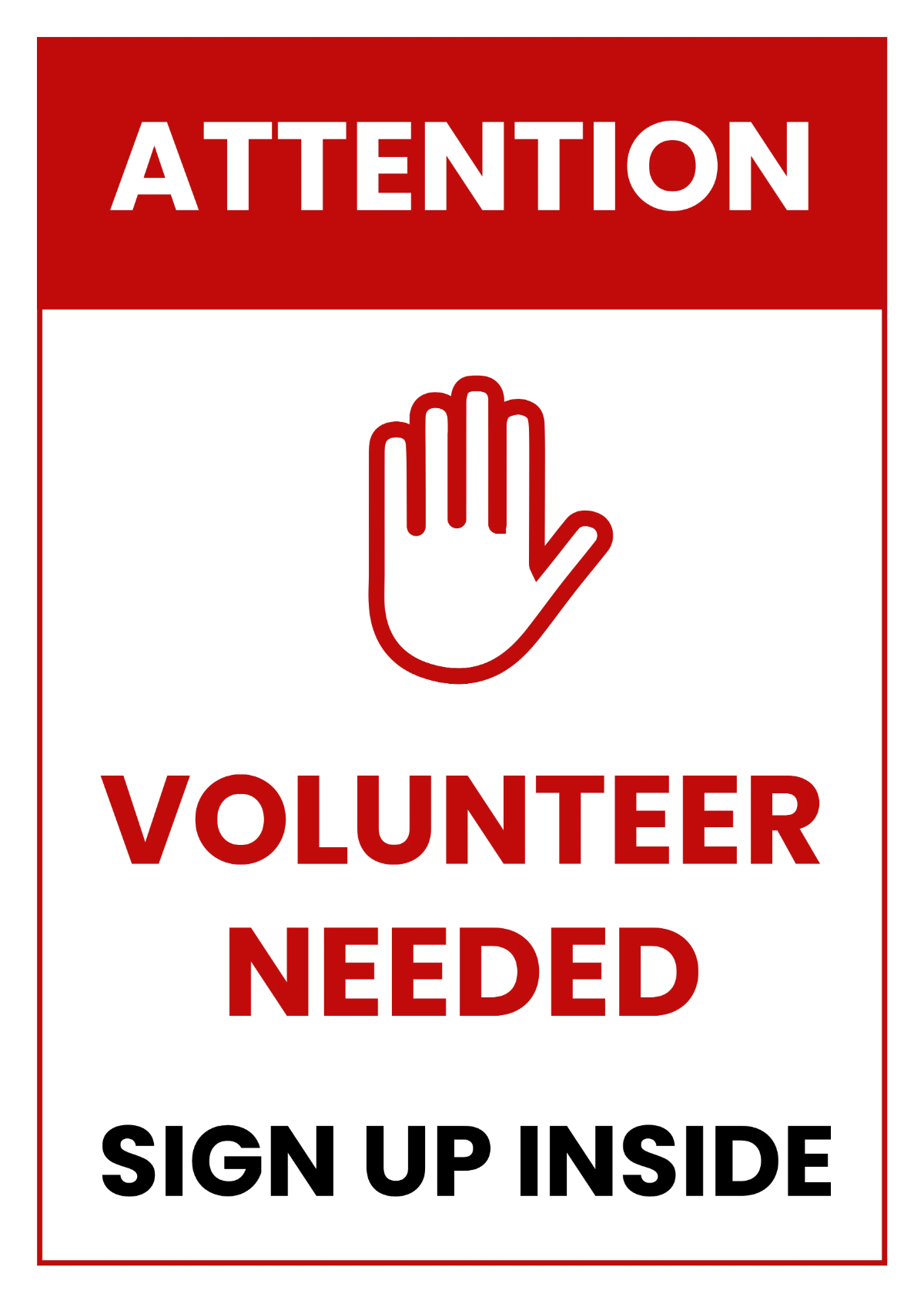 Free Volunteer Sign Template to Edit Online