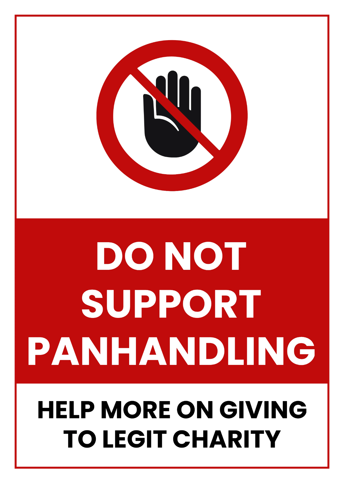 Free Panhandling Sign Template to Edit Online
