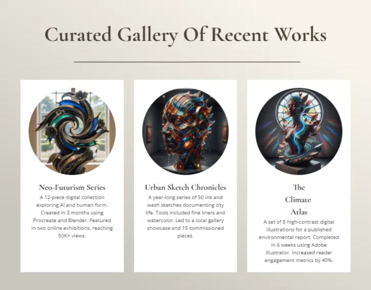 Free Artwork Portfolio Template to Edit Online