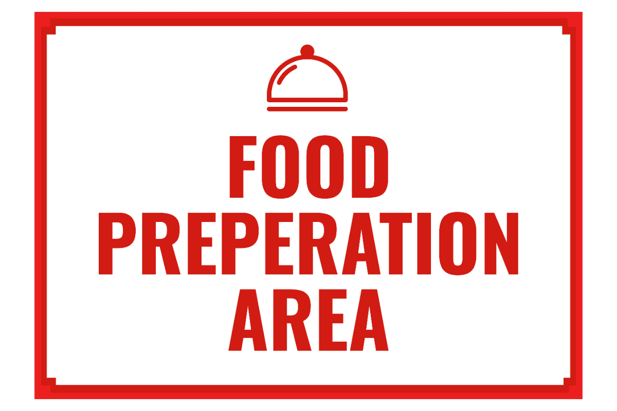 Free Food Preparation Area Sign Template to Edit Online